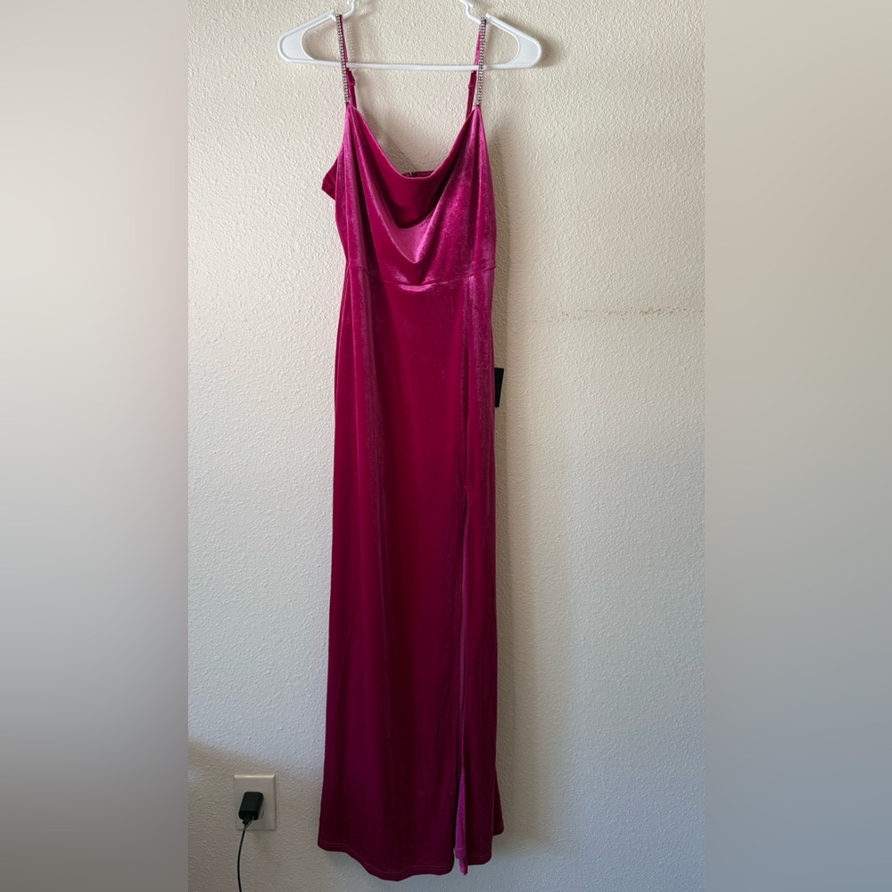 Lulu's Pink Satin Maxi Dress - Picture 8 of 12